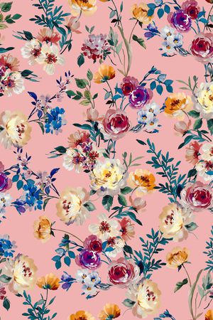 清爽底花卉印花华亿平台图片