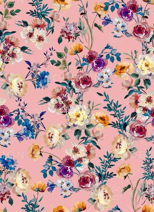 清爽底花卉印花华亿平台图片