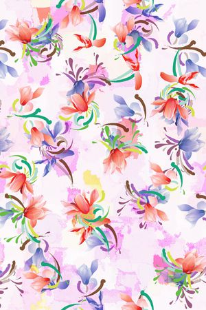 水彩花卉印花华亿平台图片