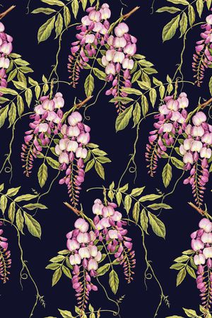 水彩花卉印花华亿平台图片