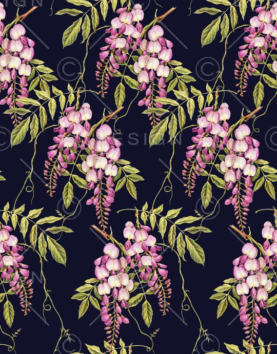 水彩花卉印花华亿平台图片