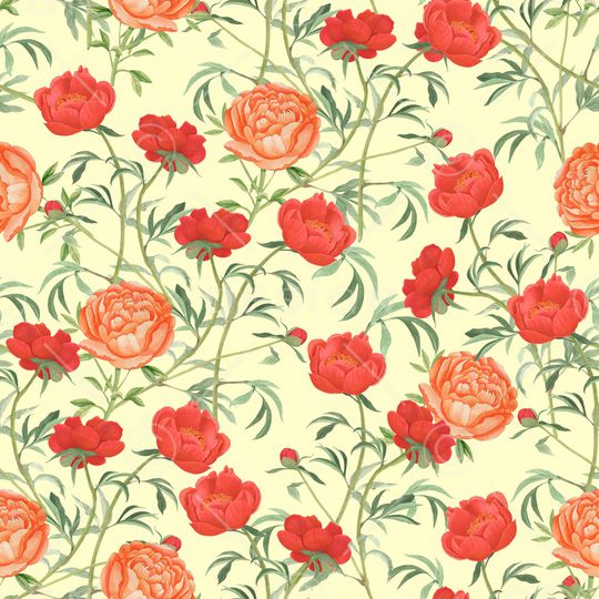 清爽底花卉印花华亿平台图片