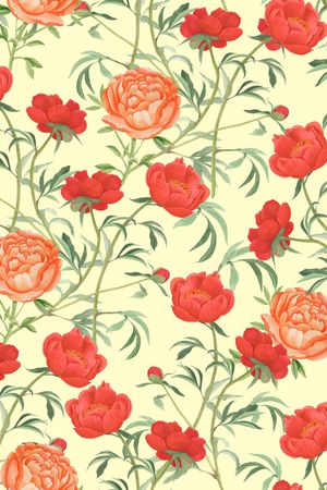 清爽底花卉印花华亿平台图片