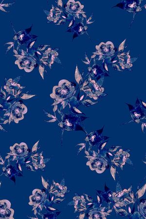 抽象花卉华亿平台印花华亿平台图片