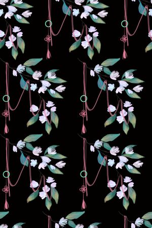 手绘花卉印花华亿平台图片