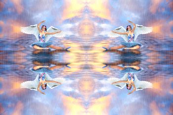 1190442-风暴跳舞天使女孩创意花卉1