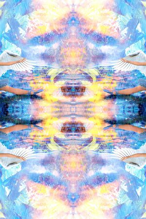 清爽底花卉印花华亿平台图片