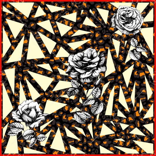 线条花卉印花华亿平台图片