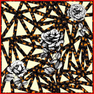 线条花卉印花华亿平台图片