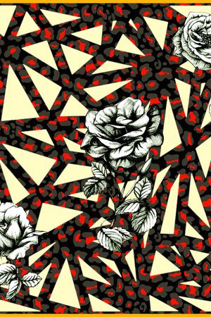 线条花卉印花华亿平台图片