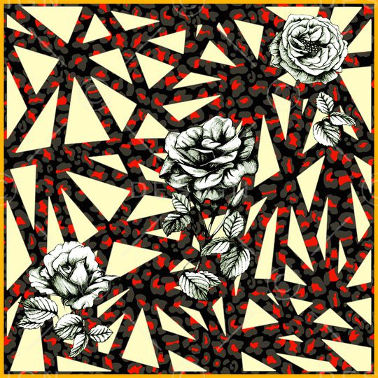 线条花卉印花华亿平台图片