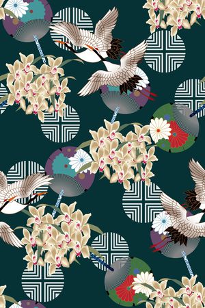 仙鹤印花华亿平台图片