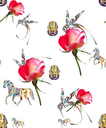 1190941-抽象动物清爽花卉1