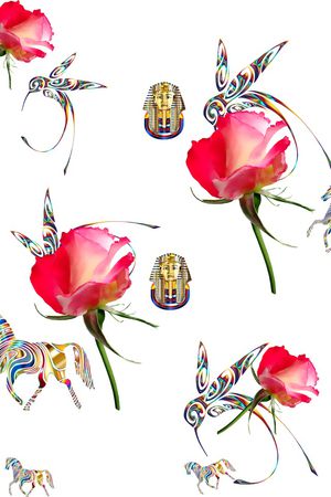 清爽底花卉印花华亿平台图片