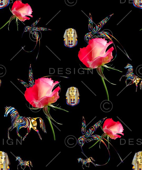 清爽底花卉印花华亿平台图片