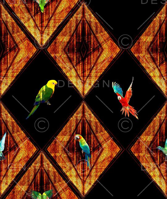 鹦鹉印花华亿平台图片