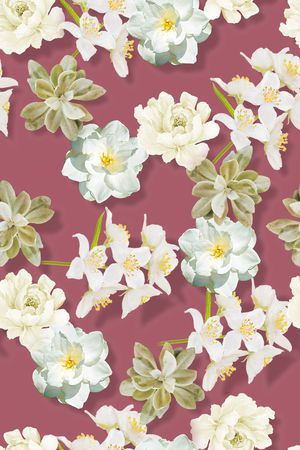 彩底花卉印花华亿平台图片