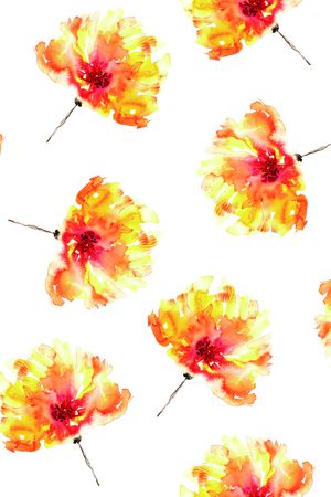 水彩花卉印花华亿平台图片