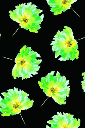 水彩花卉印花华亿平台图片