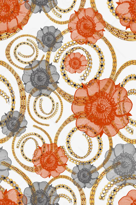 珠宝玉石图案印花华亿平台图片