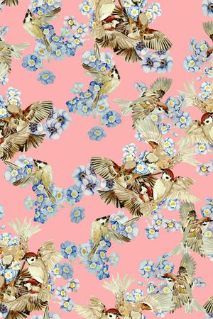 清爽底花卉印花华亿平台图片