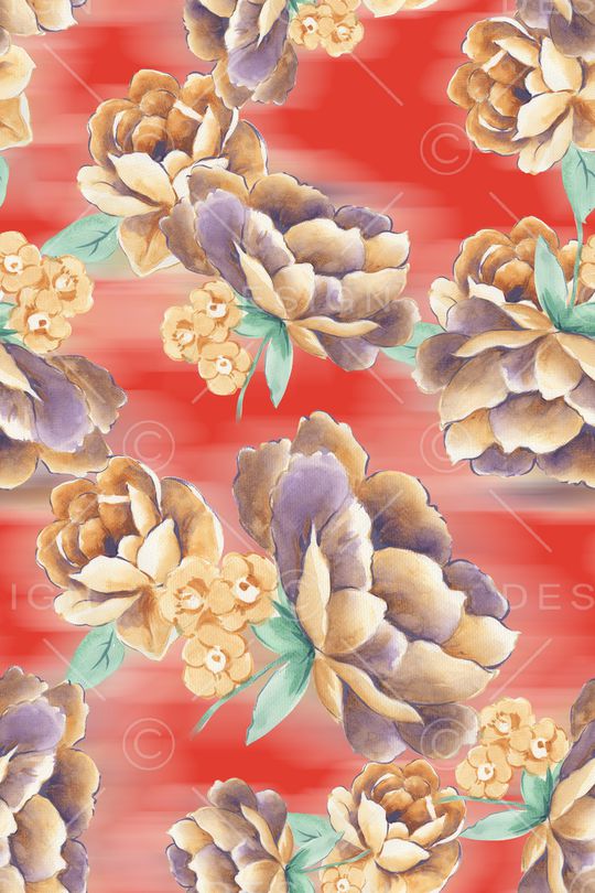 彩底花卉印花华亿平台图片