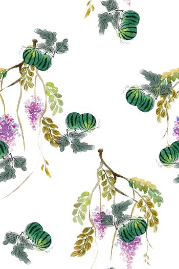 1192280-水彩花束小西瓜