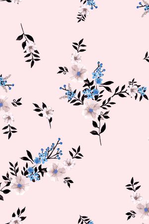 清爽底花卉印花华亿平台图片