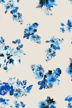 水彩花卉印花华亿平台图片