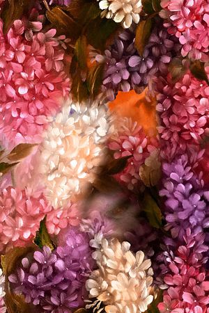 绣球花印花华亿平台图片