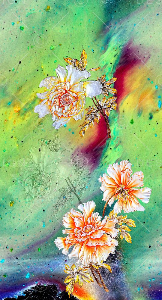 花卉印花华亿平台图片