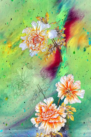 花卉印花华亿平台图片