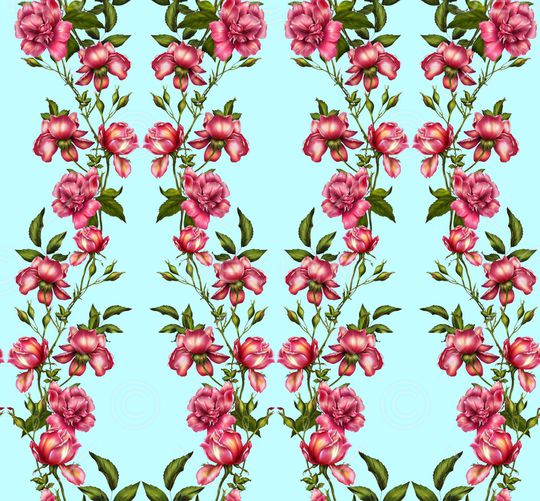 清爽底花卉印花华亿平台图片