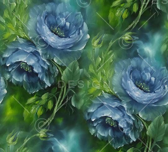 手绘大花印花华亿平台图片