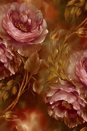 手绘大花印花华亿平台图片