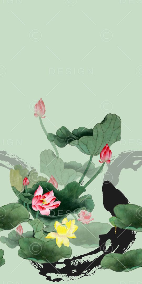 清爽底花卉印花华亿平台图片