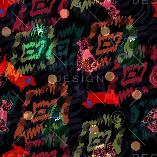 动物纹印花华亿平台图片