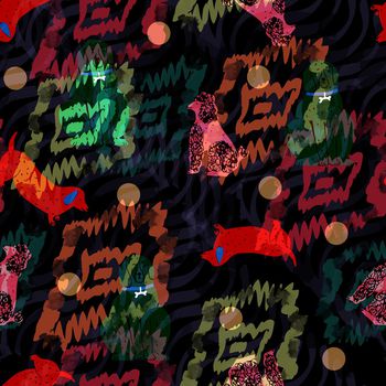 动物纹印花华亿平台图片