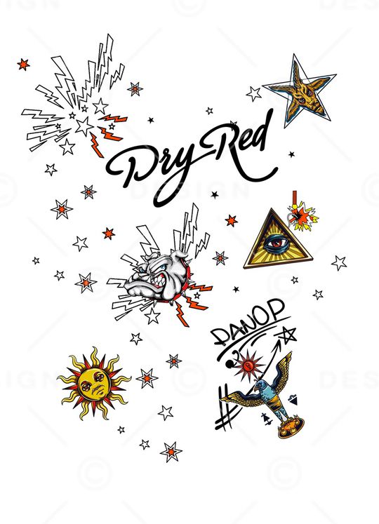 闪电五角星印花华亿平台图片