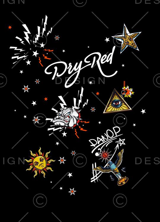 手绘字母印花华亿平台图片