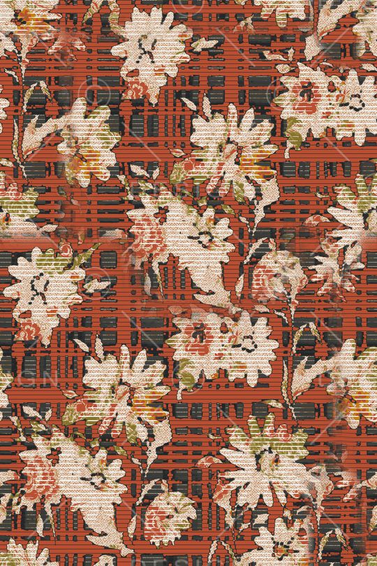 褪色花卉印花华亿平台图片