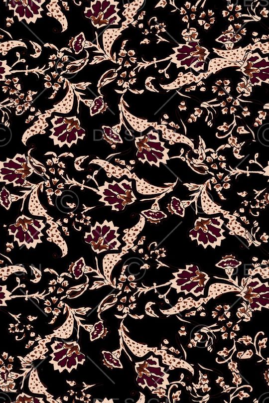 褪色花卉印花华亿平台图片