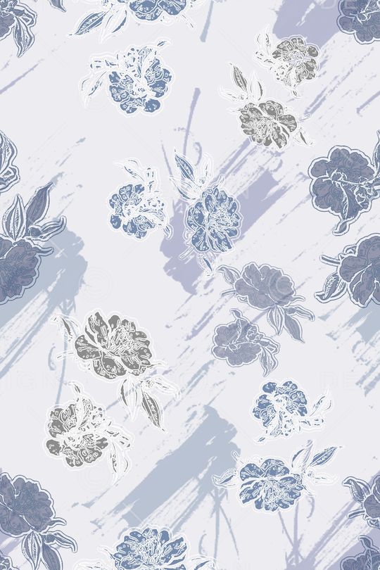 抽象花卉印花华亿平台图片