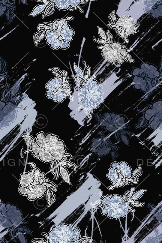 抽象花卉印花华亿平台图片