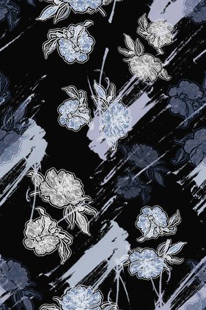 抽象花卉印花华亿平台图片