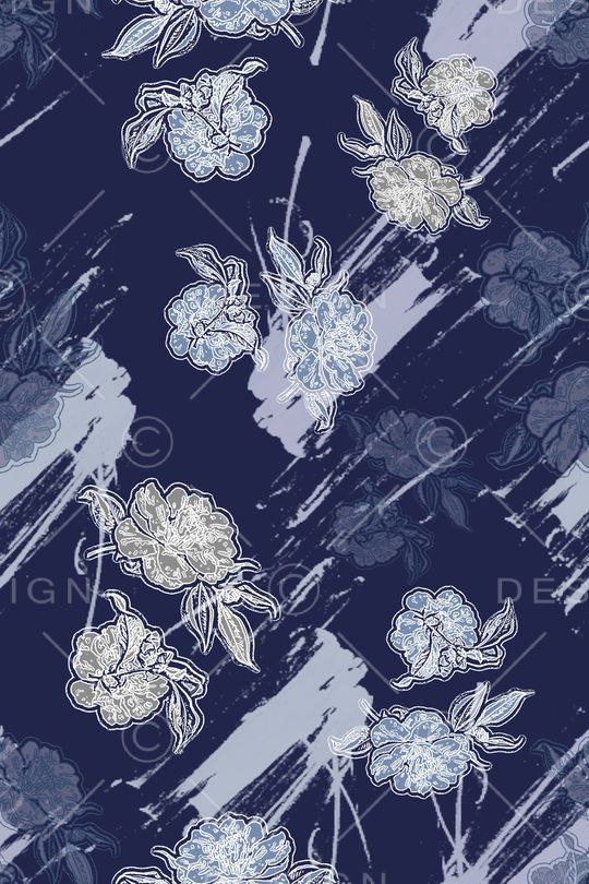 抽象花卉印花华亿平台图片