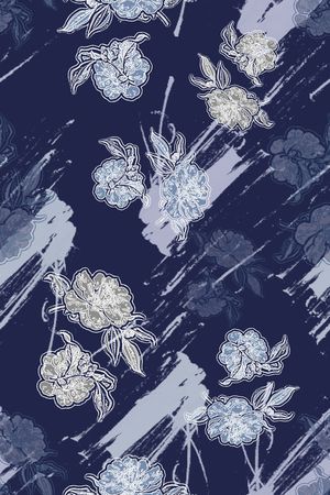 抽象花卉印花华亿平台图片