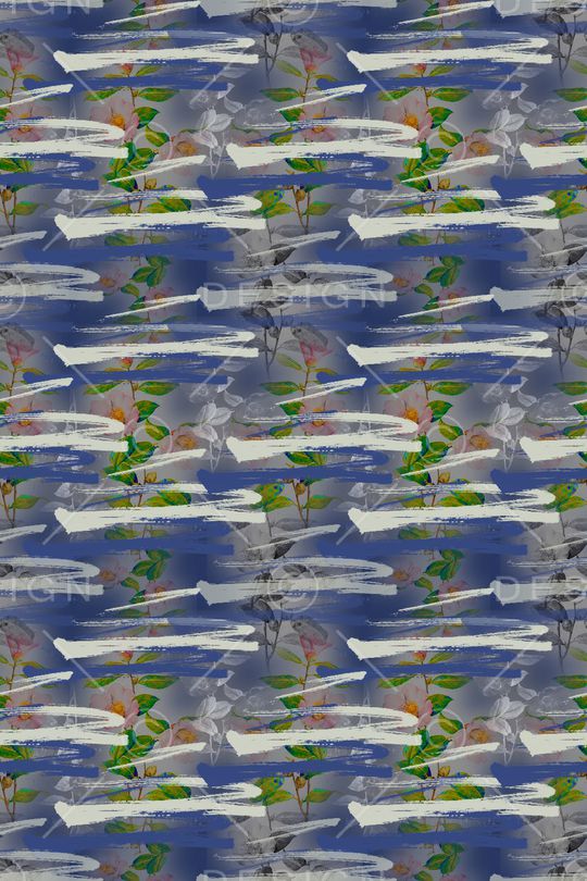 手绘线条笔触印花华亿平台图片