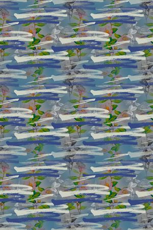 手绘线条笔触印花华亿平台图片