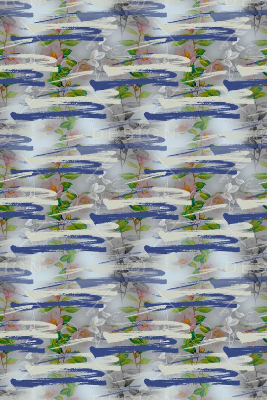 手绘线条笔触印花华亿平台图片